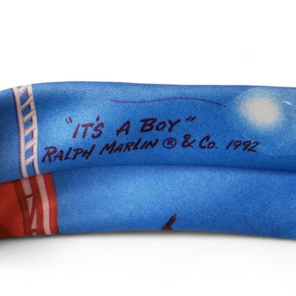 Vintage Ralph Marlin Original It's A Boy 1992 Tie Men's American Made Birth Gift - Picture 5 of 6